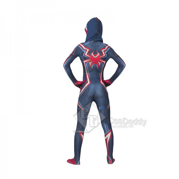 2099 Miles Morales Spider-Man Cosplay Costume Cirmson Cowl Jumpsuit Hollaween Bodysuit