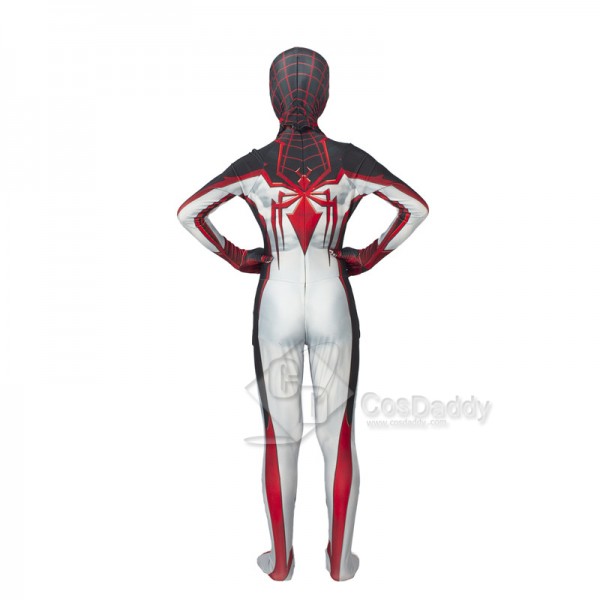 Marvel 2021 Spider-Man Miles Morales ps5 Cosplay Costume TRACK ZenTai Bodysuit White Jumpsuit