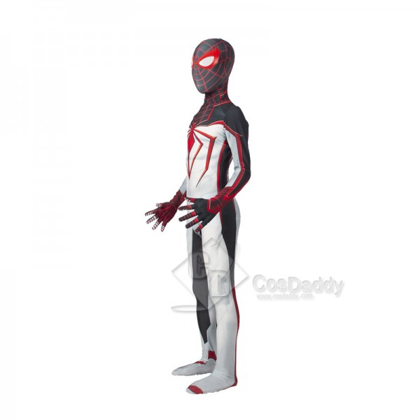 Marvel 2021 Spider-Man Miles Morales ps5 Cosplay Costume TRACK ZenTai Bodysuit White Jumpsuit