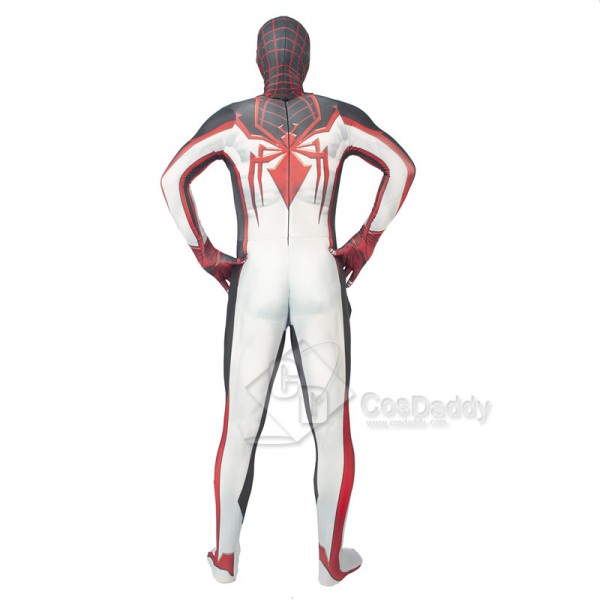 Marvel 2021 Spider-Man Miles Morales ps5 Cosplay Costume TRACK ZenTai Bodysuit White Jumpsuit