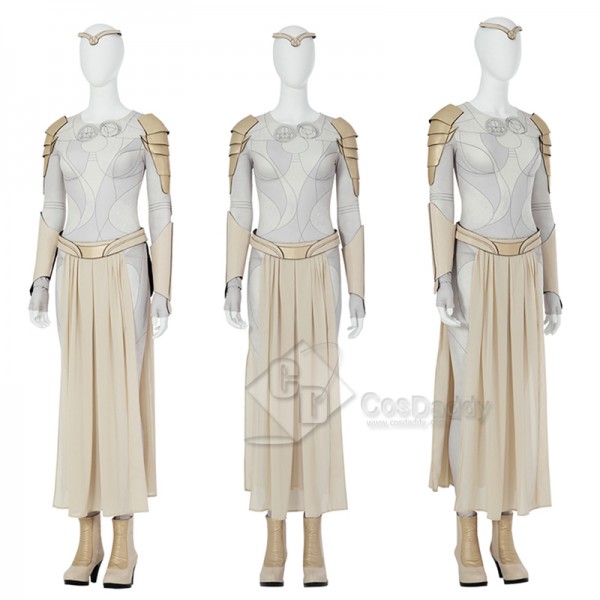 Eternals Thena Cosplay Costume Halloween Carnival Outfit Angelina Jolie Dress