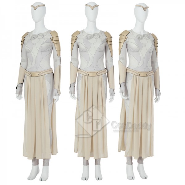 Eternals Thena Cosplay Costume Halloween Carnival Outfit Angelina Jolie Dress