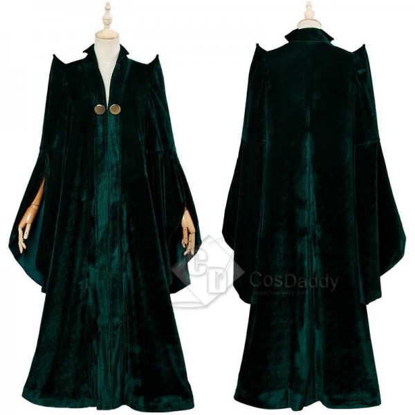 Harry Potter Professor Minerva McGonagall Cosplay Costume Green Robe Halloween Carnival Suit