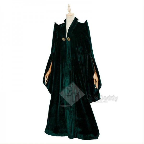 Harry Potter Professor Minerva McGonagall Cosplay Costume Green Robe Halloween Carnival Suit