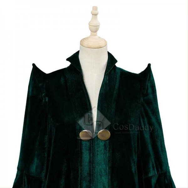 Harry Potter Professor Minerva McGonagall Cosplay Costume Green Robe Halloween Carnival Suit