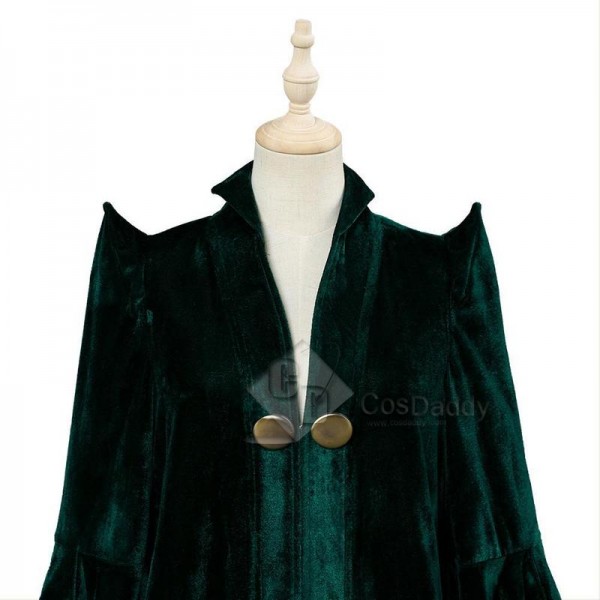 Harry Potter Professor Minerva McGonagall Cosplay Costume Green Robe Halloween Carnival Suit