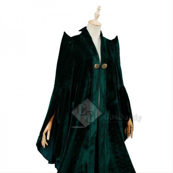Harry Potter Professor Minerva McGonagall Cosplay Costume Green Robe Halloween Carnival Suit