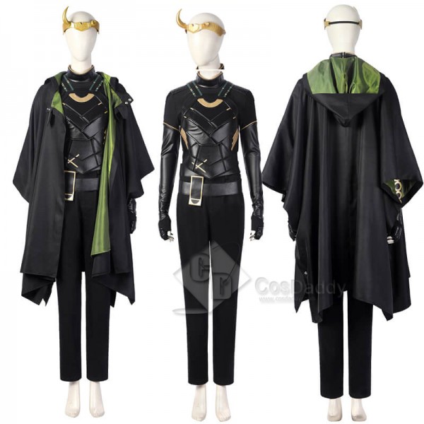 Loki 2021 Female Loki Sylvie Costumes Cloak Horns Lady Loki Halloween Cosplay Costumes