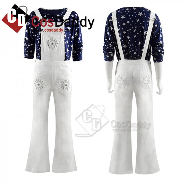 Rocketman Taron Egerton Cosplay Costume Top Pants Outfit For Adult Men