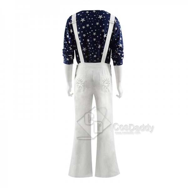 Rocketman Taron Egerton Cosplay Costume Top Pants Outfit For Adult Men