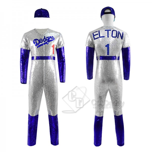 Rocketman Elton John Cosplay Costume Dodgers Baseball Jumpsuit For Kids Adult