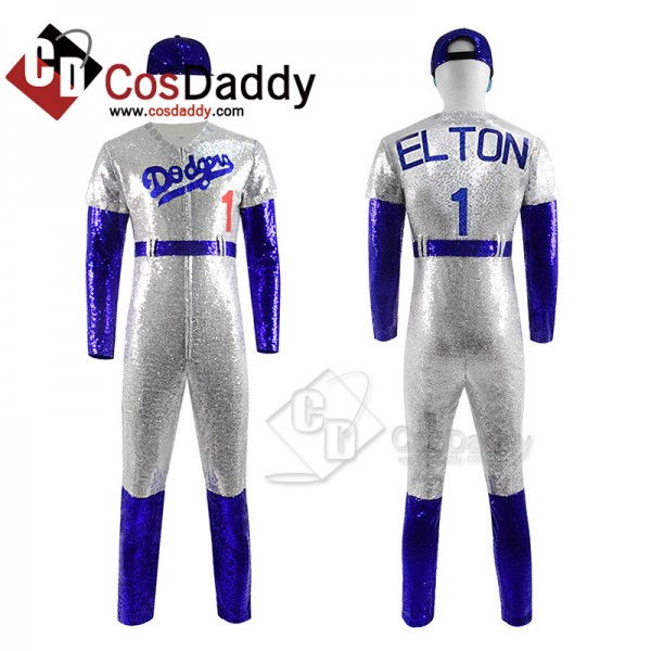 Rocketman Elton John Cosplay Costume Dodgers Baseball Jumpsuit For Kids Adult