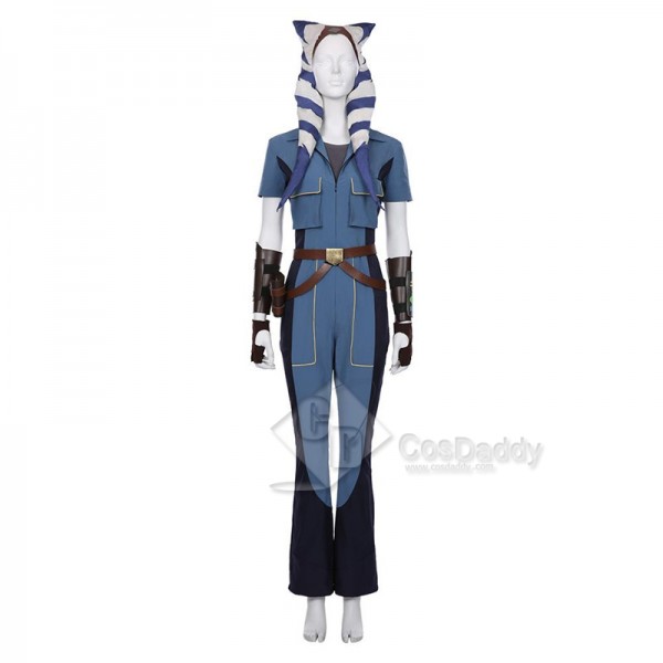 Star Wars The Clone Wars Season 7 Ahsoka Tano Jumpsuit Halloween Cosplay Costumes