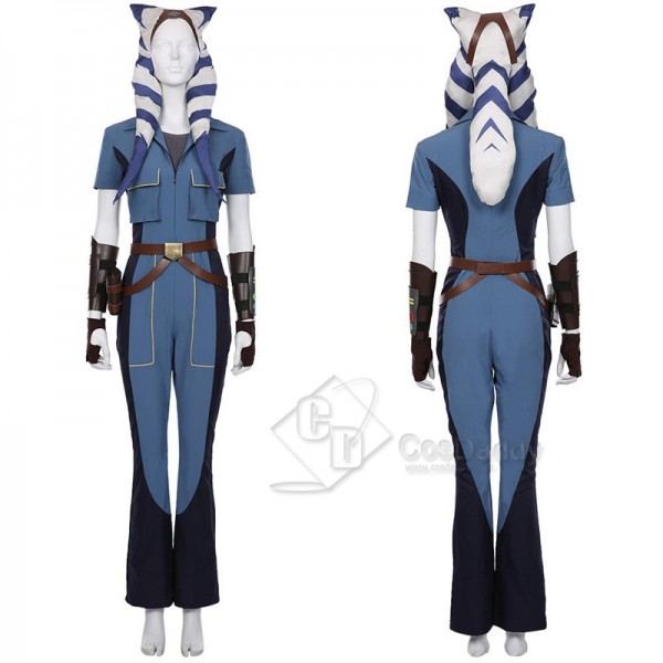 Star Wars The Clone Wars Season 7 Ahsoka Tano Jumpsuit Halloween Cosplay Costumes