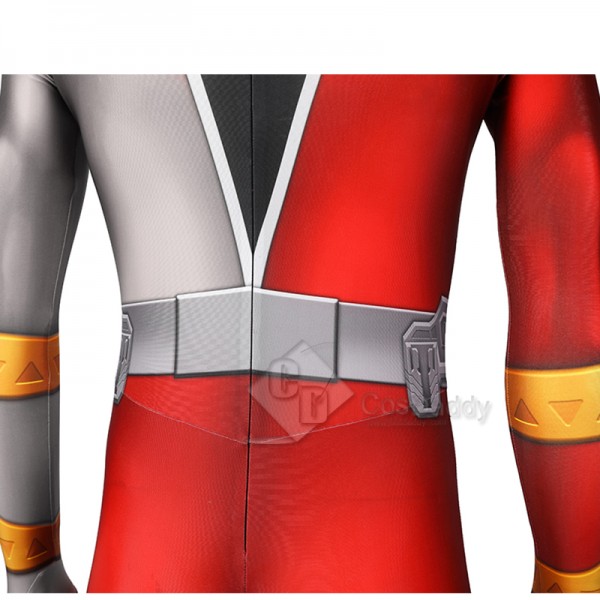 Power Rangers Kishiryu Sentai Ryusoulger Cosplay Costume Red Soldier Jumpsuit Bodysuit