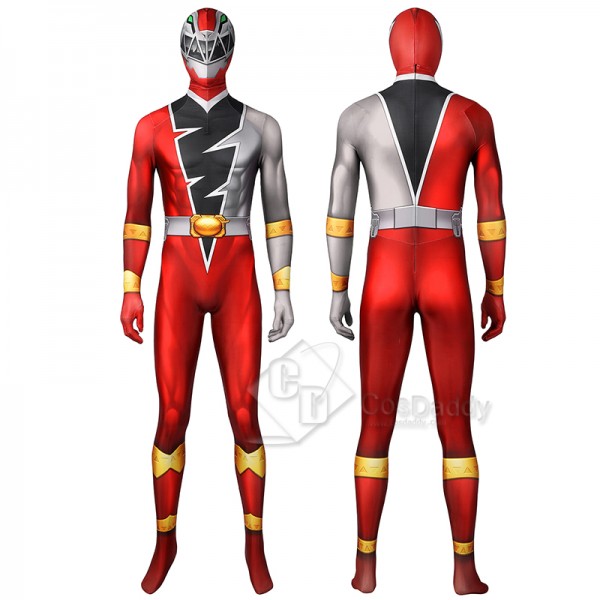 Power Rangers Kishiryu Sentai Ryusoulger Cosplay Costume Red Soldier Jumpsuit Bodysuit