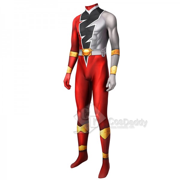 Power Rangers Kishiryu Sentai Ryusoulger Cosplay Costume Red Soldier Jumpsuit Bodysuit