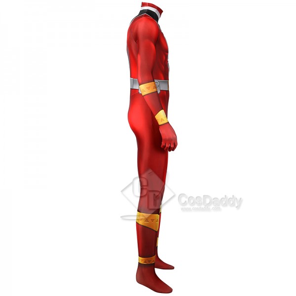 Power Rangers Kishiryu Sentai Ryusoulger Cosplay Costume Red Soldier Jumpsuit Bodysuit