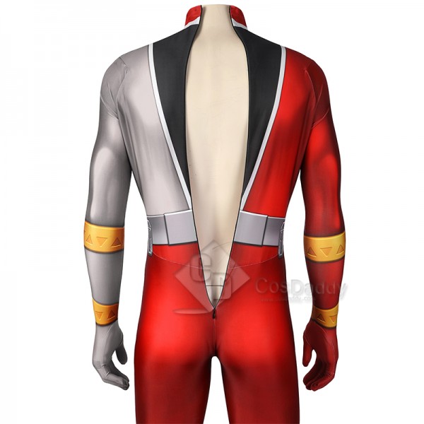 Power Rangers Kishiryu Sentai Ryusoulger Cosplay Costume Red Soldier Jumpsuit Bodysuit