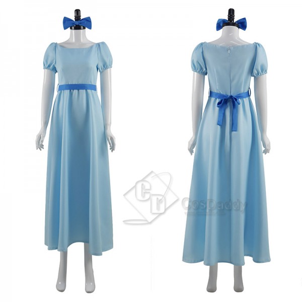 Peter Pan Wendy Cosplay Costume Princess Blue Long Dress Halloween Suit