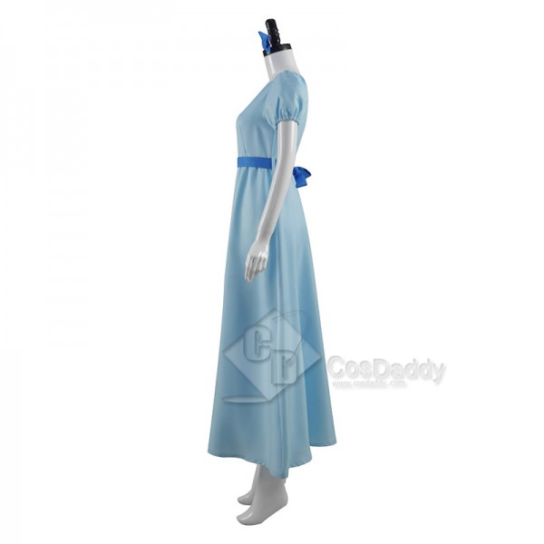 Peter Pan Wendy Cosplay Costume Princess Blue Long Dress Halloween Suit