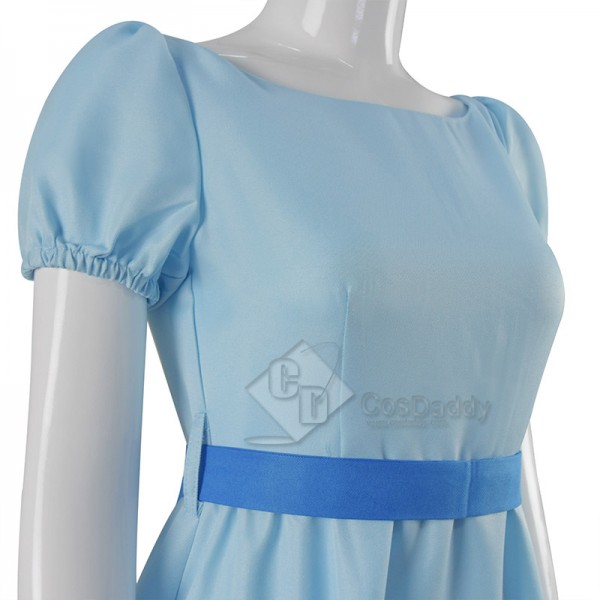 Peter Pan Wendy Cosplay Costume Princess Blue Long Dress Halloween Suit