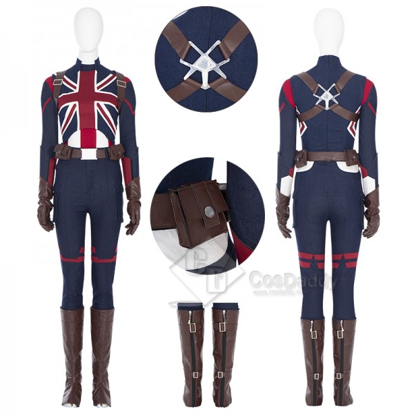What If Peggy Carter Cosplay Costume Captain Carter Jumpsuit Super Soldier Outfit