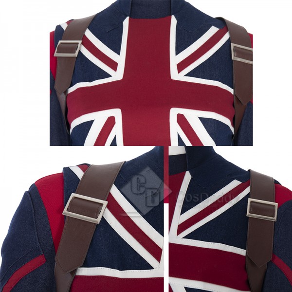 What If Peggy Carter Cosplay Costume Captain Carter Jumpsuit Super Soldier Outfit