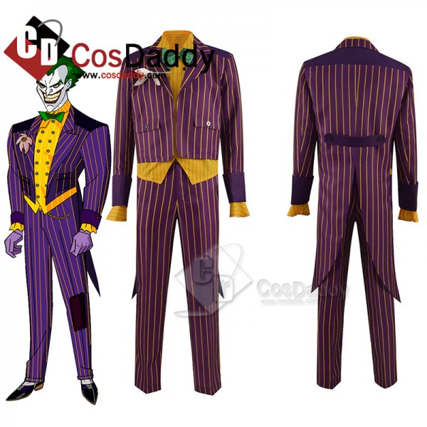 Batman Arkham Asylum Joker Cosplay Costume Purple Coat Pants Uniform Outfit