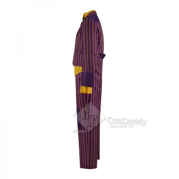 Batman Arkham Asylum Joker Cosplay Costume Purple Coat Pants Uniform Outfit