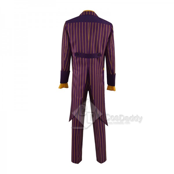 Batman Arkham Asylum Joker Cosplay Costume Purple Coat Pants Uniform Outfit