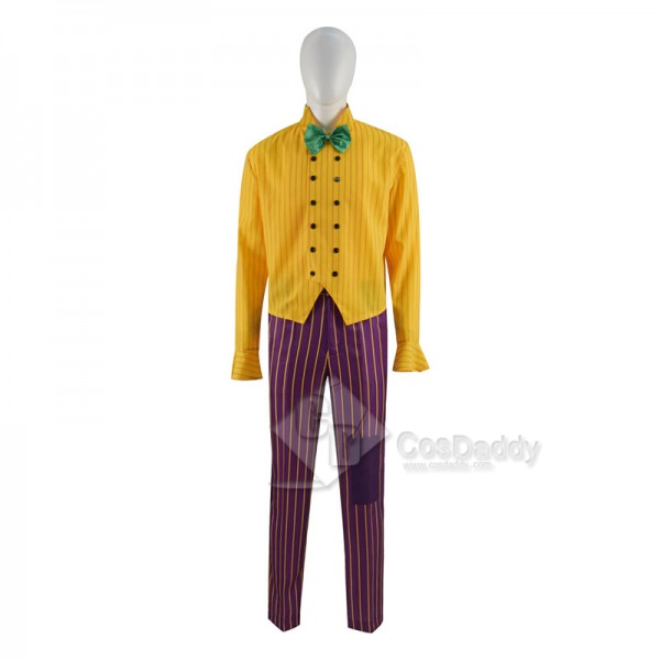 Batman Arkham Asylum Joker Cosplay Costume Purple Coat Pants Uniform Outfit