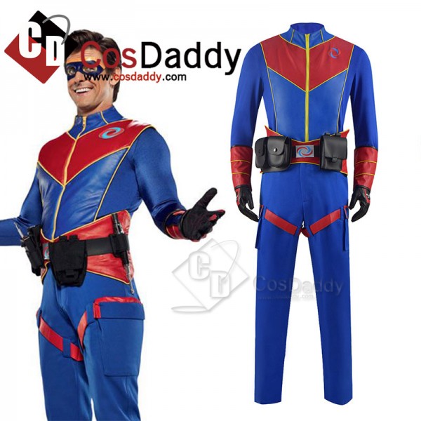 Henry Danger Cosplay Costume Captain Man Uniform Blue Red Suit For Men