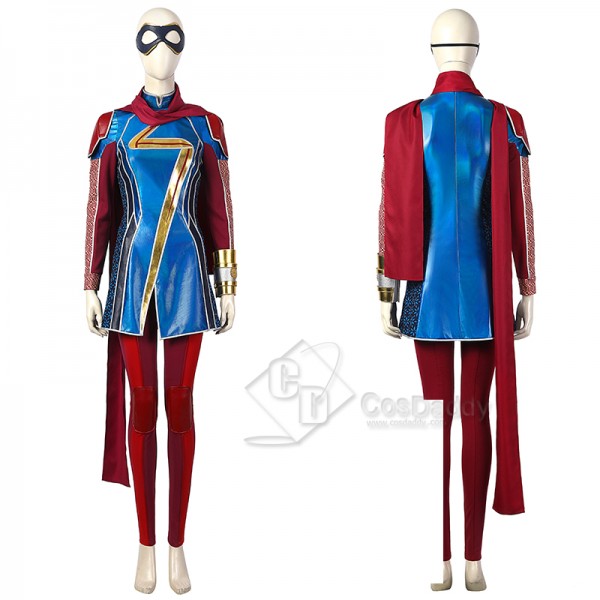 Ms. Marvel Kamala Khan Cosplay Costume Overgirl Jumpsuit Superhero Outfit