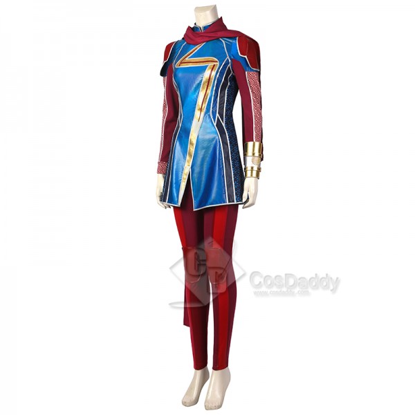 Ms. Marvel Kamala Khan Cosplay Costume Overgirl Jumpsuit Superhero Outfit