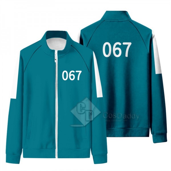 2021 South Korean Movie Squid Game Cosplay Costume  Jacket Pant Uniform Zipper Sportswear