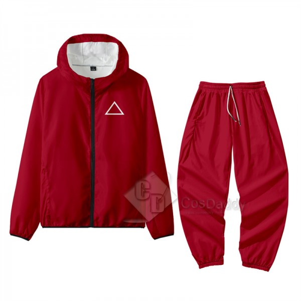 2021 South Korean Movie Squid Game Cosplay Costume  Jacket Pant Uniform Zipper Sportswear