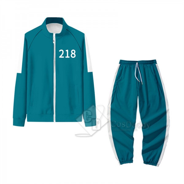 2021 South Korean Movie Squid Game Cosplay Costume  Jacket Pant Uniform Zipper Sportswear