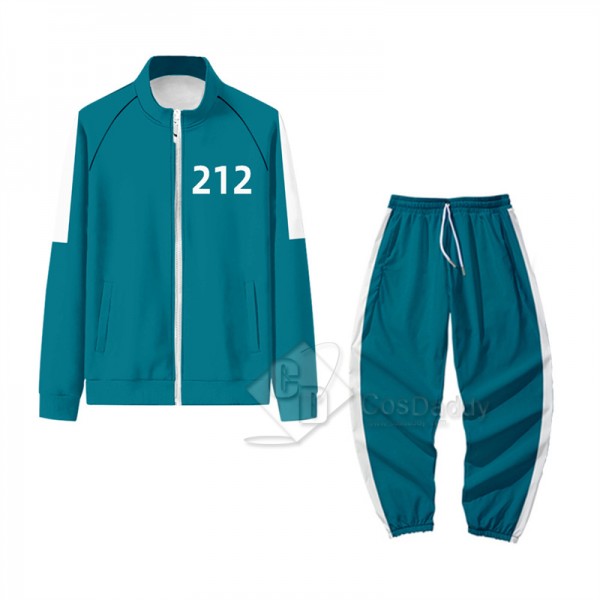 2021 South Korean Movie Squid Game Cosplay Costume  Jacket Pant Uniform Zipper Sportswear