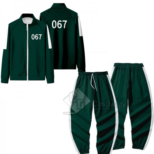 2021 South Korean Movie Squid Game Cosplay Costume  Jacket Pant Uniform Zipper Sportswear