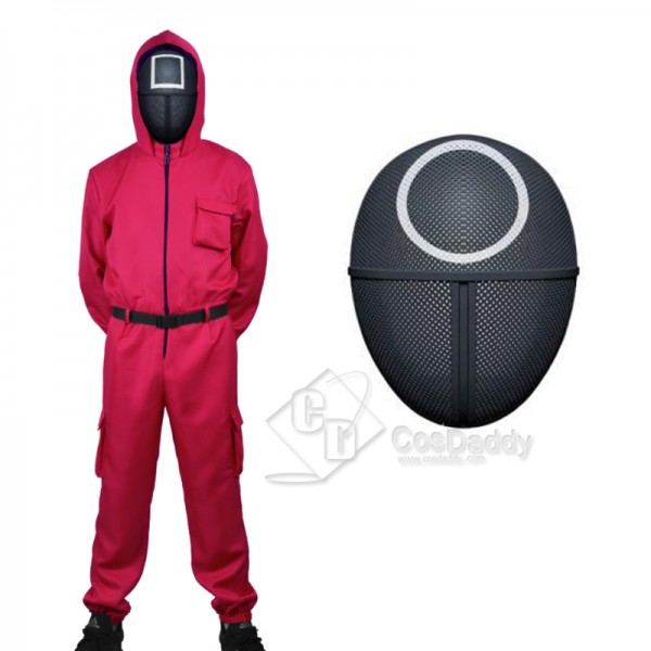 2021 Korean Hot Movie Squid Game Square Manager Cosplay Costume Jumpsuit Mask For Kids