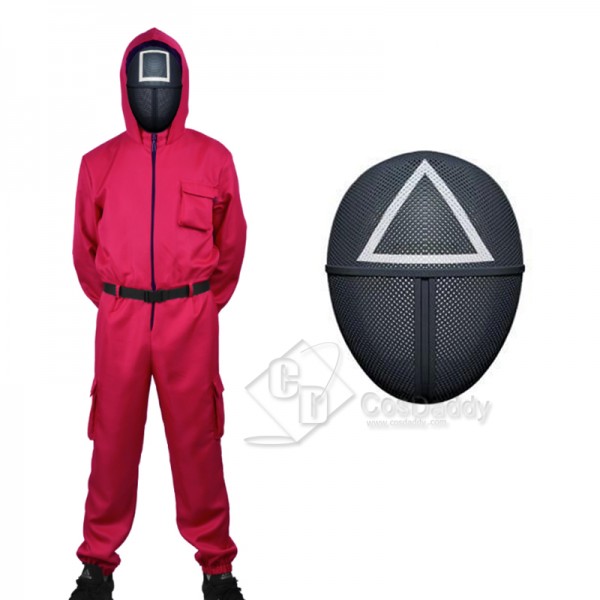 2021 Korean Hot Movie Squid Game Square Manager Cosplay Costume Jumpsuit Mask For Kids