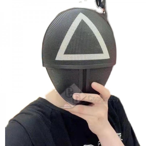 2021 South Korean Movie Squid Game Cosplay Costume Game Manager Red Jumpsuit Black Mask