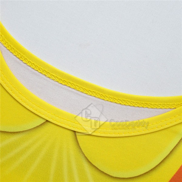 Squid Game 123 Wooden Man Robot Doll Cosplay Costume Yellow Dress Scary Mask For Adult Girl