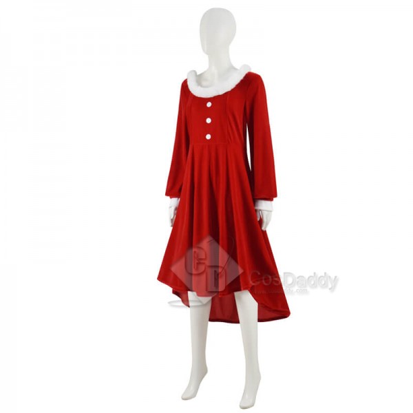 Christmas Dress for Women Long Sleeves Round Collar Faux Dress CosDaddy