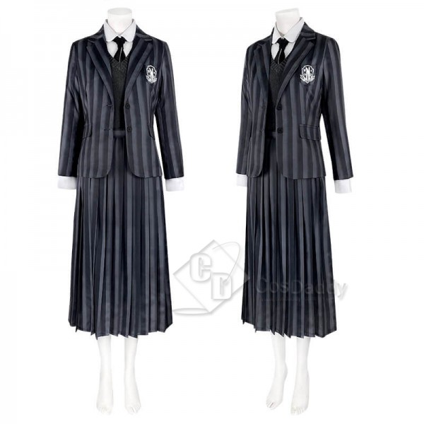 Wednesday Addams Costumes Black Uniform Suit Dress The Addams Family Cosplay Outfit