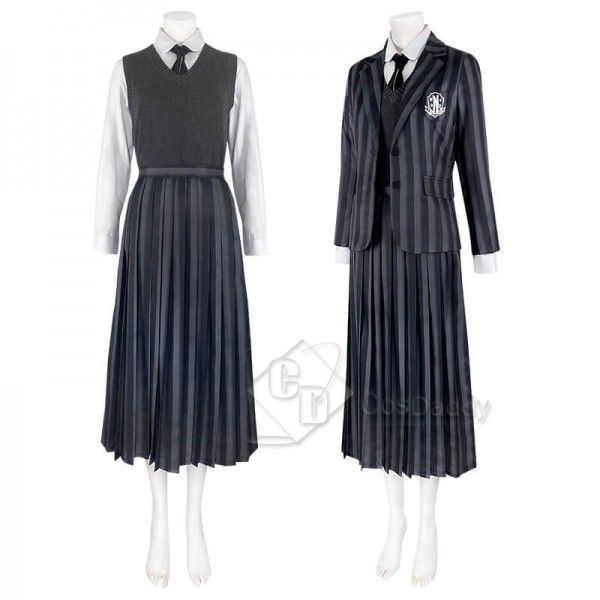 Wednesday Addams Costumes Black Uniform Suit Dress The Addams Family Cosplay Outfit