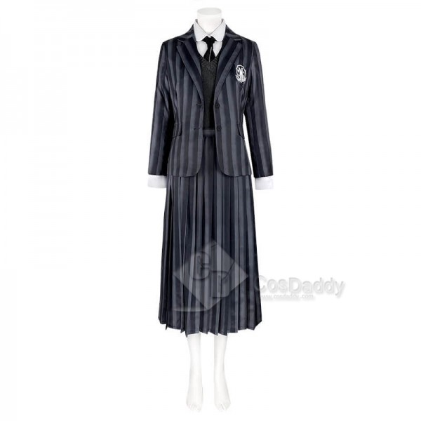 Wednesday Addams Costumes Black Uniform Suit Dress The Addams Family Cosplay Outfit