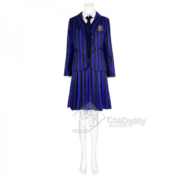 Wednesday Addams Costumes Blue Uniform Suit Dress The Addams Family Cosplay Outfit