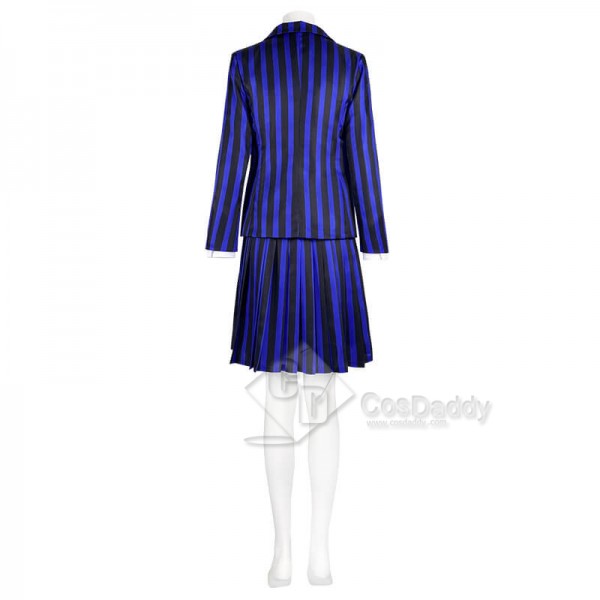 Wednesday Addams Costumes Blue Uniform Suit Dress The Addams Family Cosplay Outfit